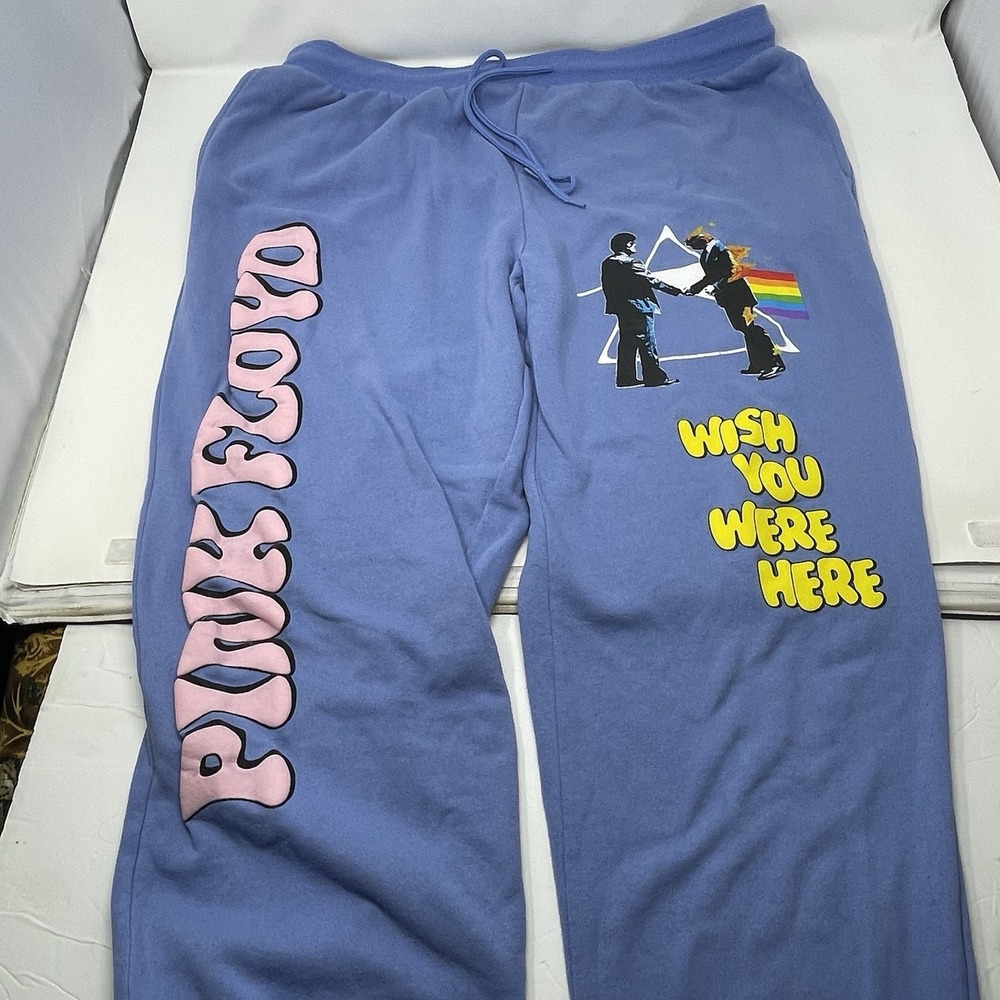 Pink Floyd "Wish You Were Here" Sweatpants‎ Men's XL Blue Joggers Graphic Pants